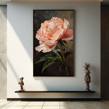 Pink Peony Acrylic Painting